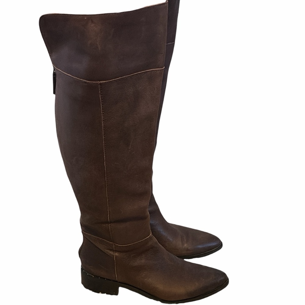 Franco Sarto Women's Over-the-Knee Leather Boots - Dark Brown - Picture 2 of 4
